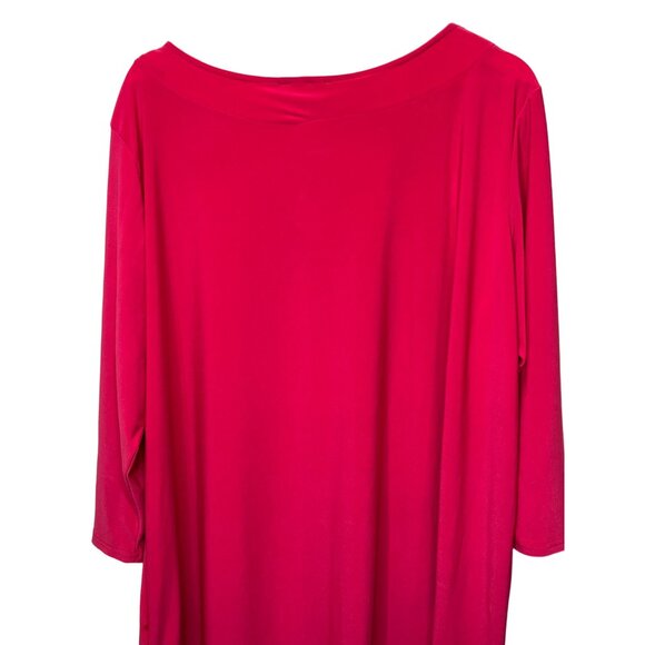 Ellen Weaver Top Womens 3/4 Sleeve Plus Size 2X Shirt Pink Fuchsia Stretch Work - Picture 6 of 13